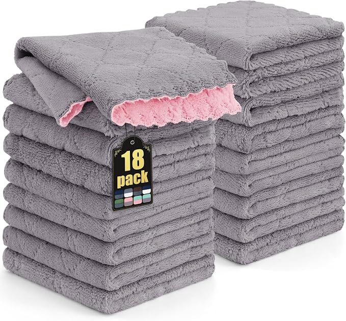 Mordimy 18 Pack Kitchen Cloths Dish Towels, Super Soft and Absorbent Dish Cloths by Mordimy