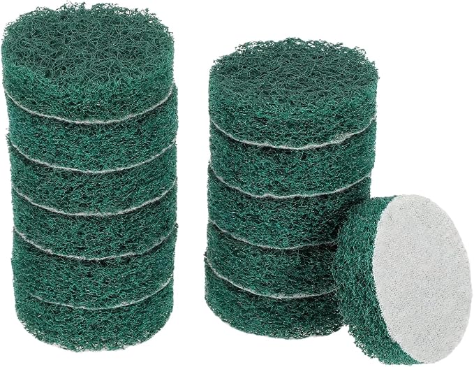 HARFINGTON 12pcs Scrubber Scouring Pads 180 Grits 2 Inch Drill Power Brush Hoop by HARFINGTON