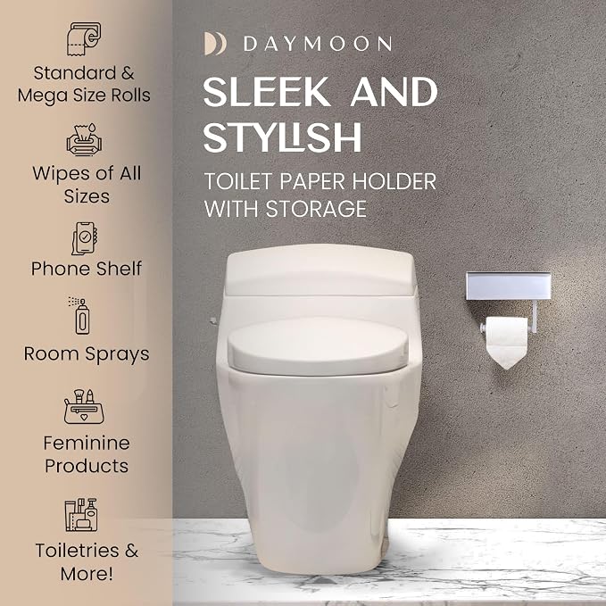 Day Moon™ White Toilet Paper Holder - Image 3