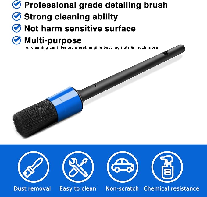 10pcs Detailing Brush Set, Including 5 car Cleaning Brush, 3 Wire Brush - Image 3