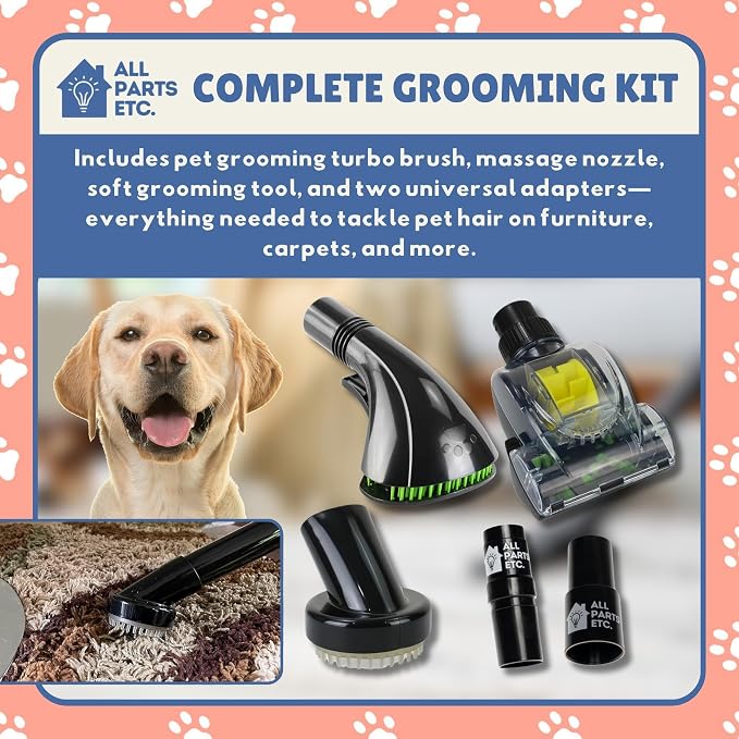 Vacuum Pet Brush Attachment Kit 5-Pack – Dog Grooming Tools - Image 7