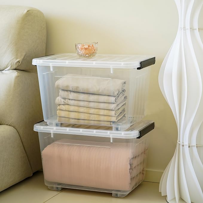 Citylife 54 QT Clear Plastic Storage Bins - Image 6