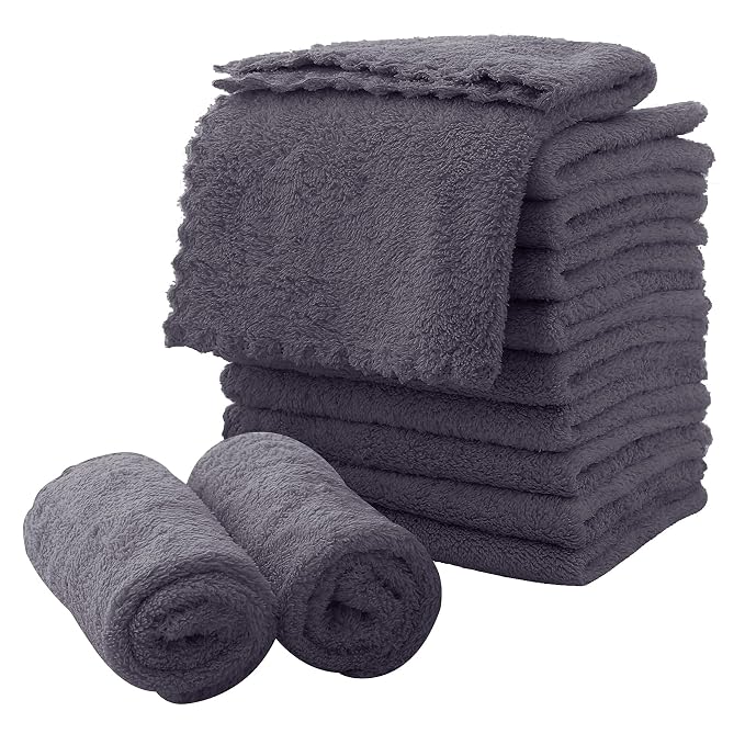 MOONQUEEN Microfiber Facial Cloths Fast Drying Washcloth 12 Pack by MOONQUEEN