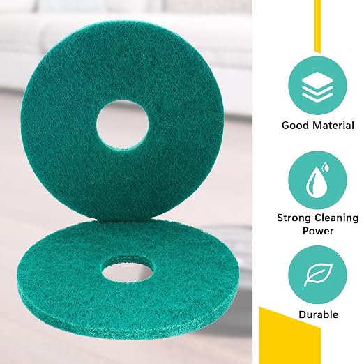 2 Pcs 12" Green Scrubbing Pads Commercial Cleaning Orbiter Pads-Maintenance Non - Image 3