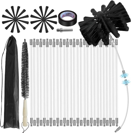 35Feet Chimney Sweep Kit, 6 in Brush Head, Dryer Vent Cleaner Kit, Chimney by MosxoedEnjoyLife