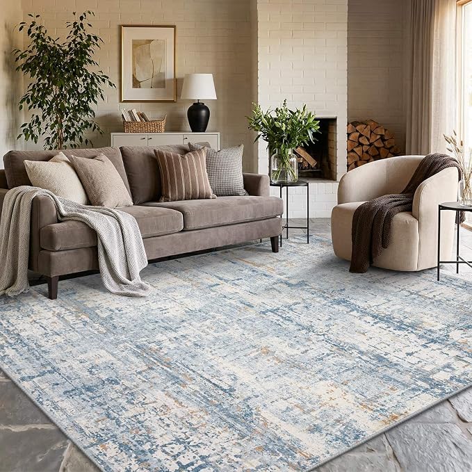 6x9 Washable Area Rug for Living Room, Modern Abstract Large Boho Rugs for by Rugxara