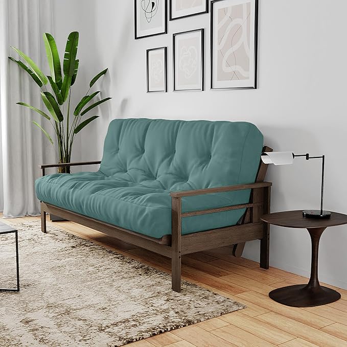 Royal Sleep Products by The Futon Factory 6 inch Foam Futon Mattress - Solid Teal Cover - Full Size - CertiPUR Certified Foams - Made in USA - Replacement Mattress - (Frame not Included)