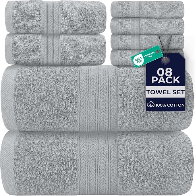 DAN RIVER 8 PC Luxury Bath Towels by DanRiver