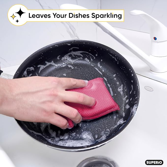 Microfiber Sponges for Dishes Kitchen Sponges Non-Scratch Sponge Dish Scrubber - Image 6