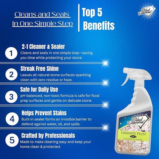Granite Plus Deep Cleans & Seals All Natural Stone Countertops + Ultimate Grout - Image 2