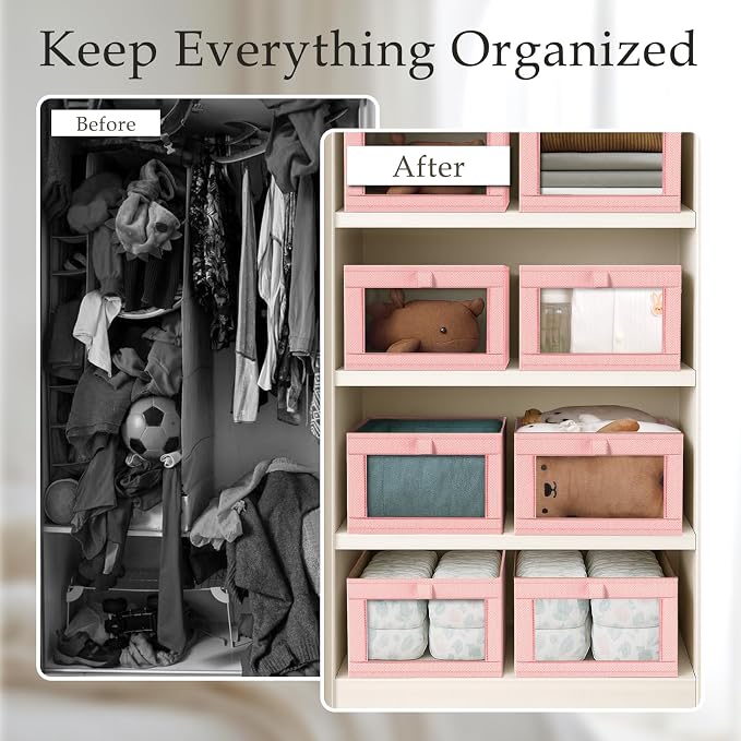 Criusia 6 Pack Linen Closet Organizers and Storage, Large Linen Closet Baskets - Image 2