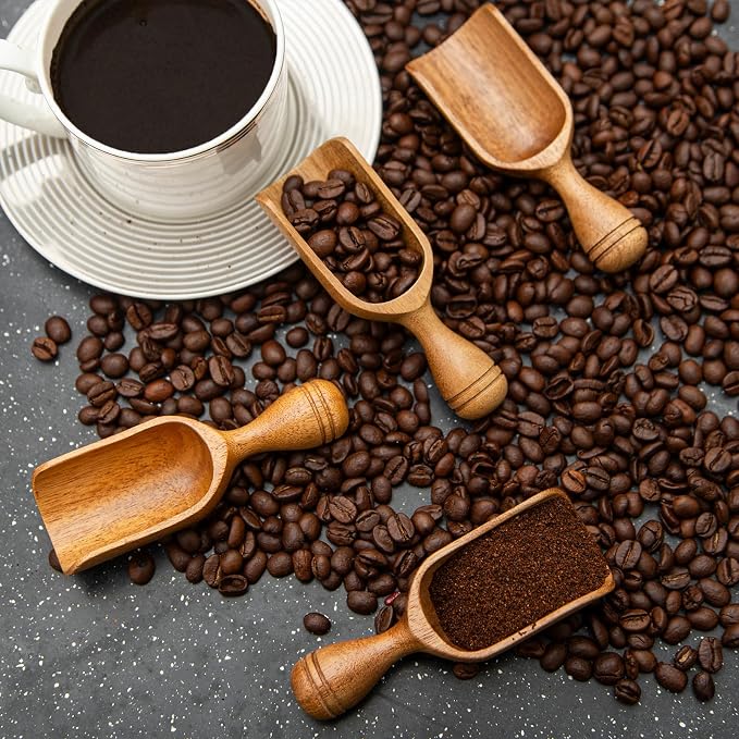 Wooden Scoops for Canisters 3PCS Wooden Scoop for Jars Acacia Mini Measuring - Image 5