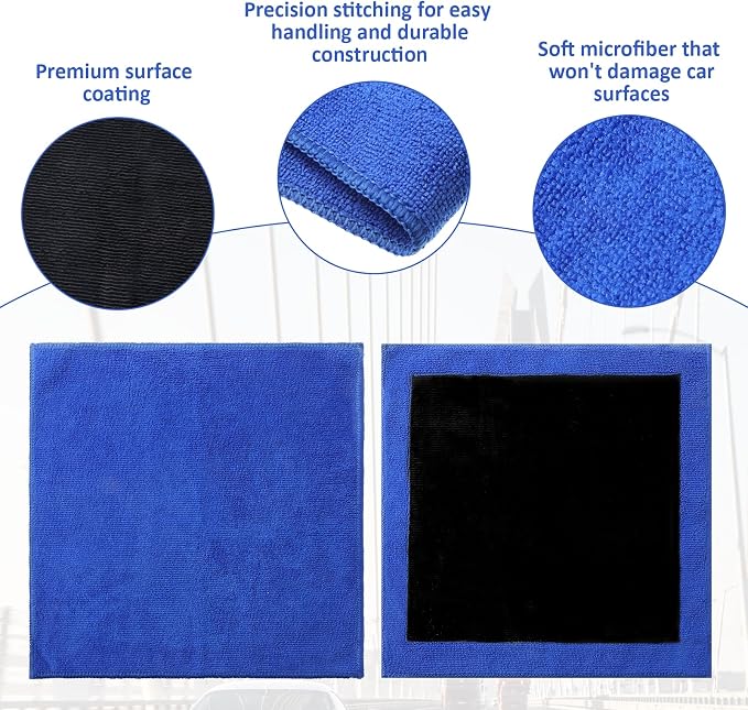 2 Pack Clay Towel Auto Detailing, 12 X 12 Inch Clay Bar Towel - Image 3