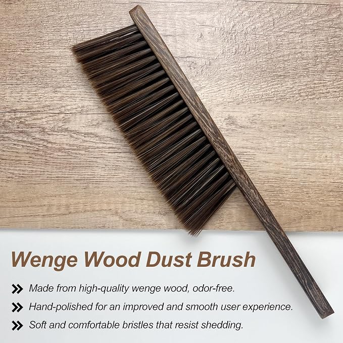 Wood Dusting Brush, Handheld Soft Bristle Cleaning Broom - Image 2