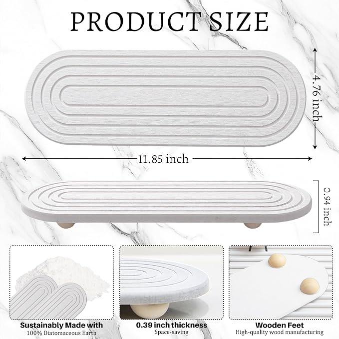 Instant Dry Sink Caddy Organizer, Fast Drying Sink Caddy, Water Absorbing Stone - Image 2