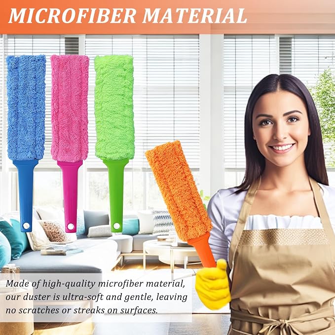 4 Pack 15" Microfiber Feather Duster, Gap Duster, Blind Duster, Hand Duster - Image 4