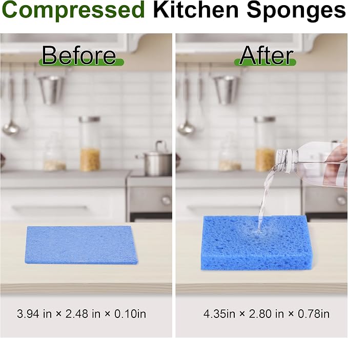 15 Pcs Cellulose Sponges Kitchen, 5 Colors Non-Scratch Colorful Sponges - Image 2