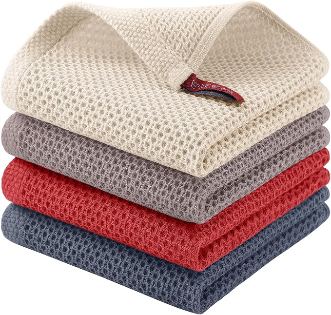 Homaxy 100% Cotton Waffle Weave Kitchen Dish Cloths, Quick Drying Dish Rags by Homaxy