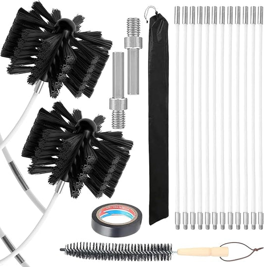 Chimney Sweep Kit Chimney Brush Kit Chimney Cleaning Kit, 16FT Dryer Vent by Unknown
