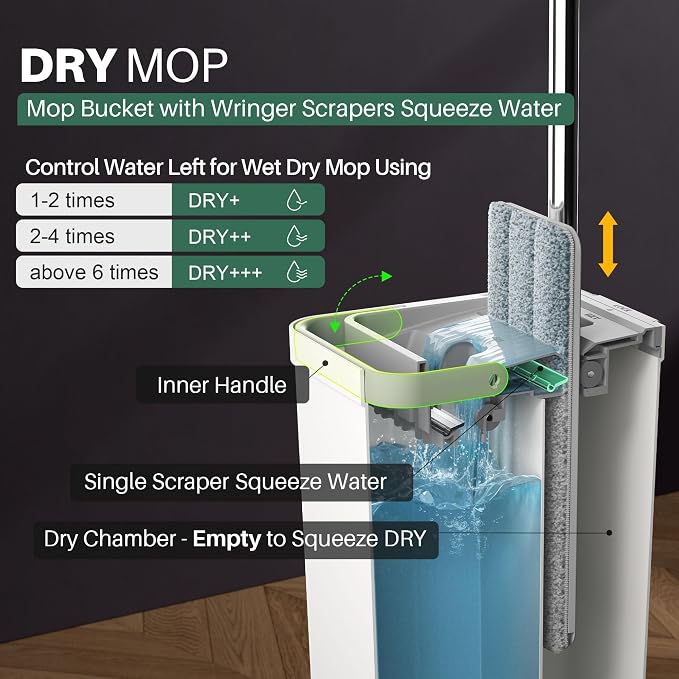 JOYMOOP Mop and Bucket with Wringer Set, Wet Dry Wall Cleaner with Long Handle - Image 3