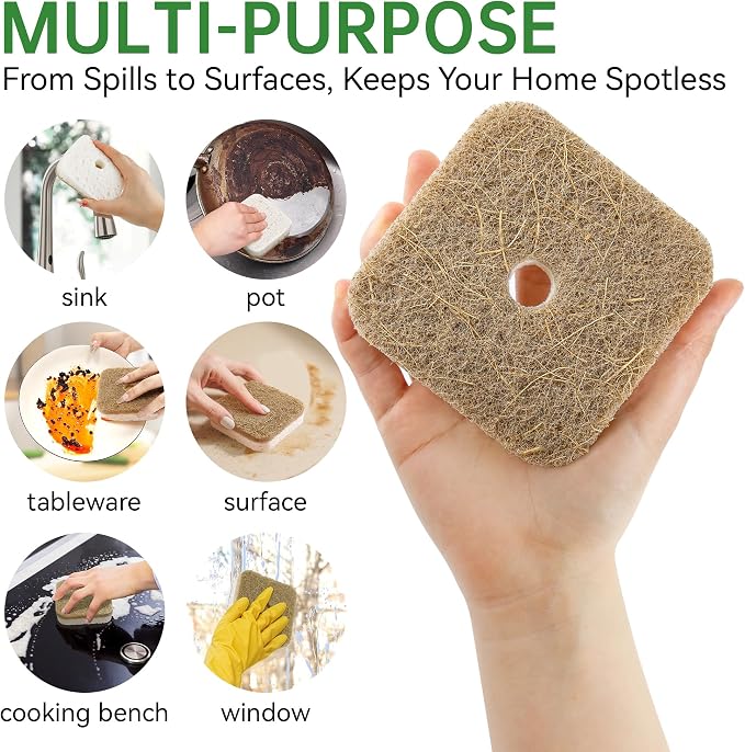 16 Pack Biodegradable Natural Kitchen Sponges, Compostable Cellulose & - Image 5