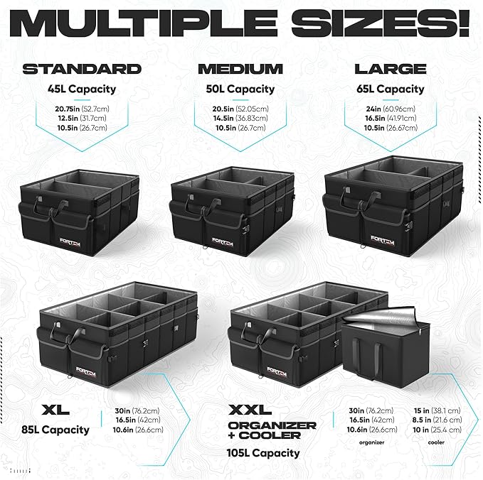 FORTEM Trunk Organizer For SUV Car Trunk Organizer, Foldable Storage, Car - Image 3