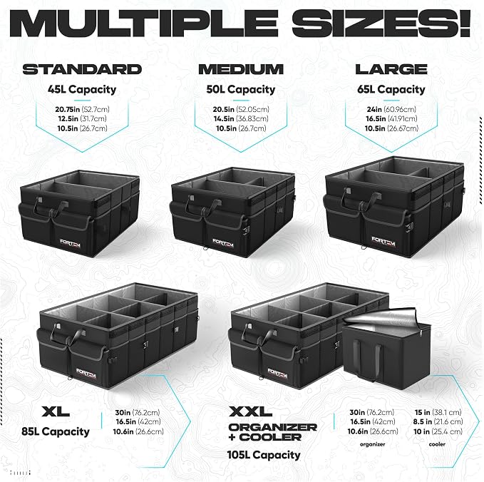 FORTEM Trunk Organizer For SUV Car Trunk Organizer, Foldable Storage, Car - Image 3