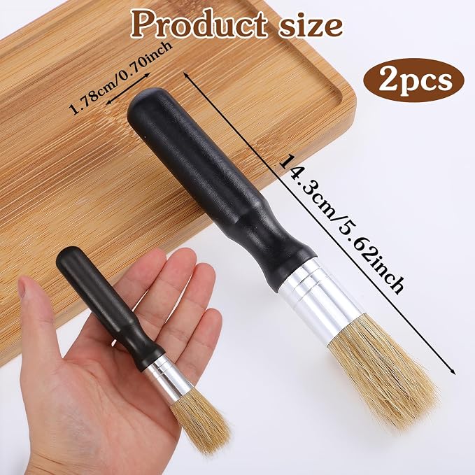 2 PCS Coffee Grinder Cleaning Brush, Natural Wooden Handle and Bristles - Image 2