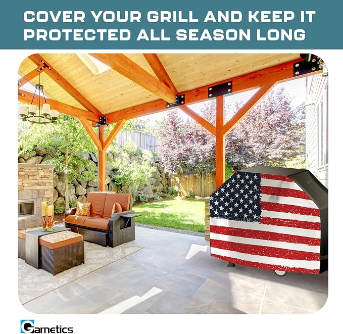 US Flag 72 Inch Waterproof BBQ Grill Cover - Image 4