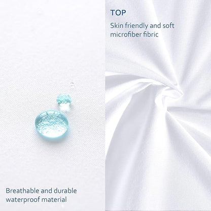 Moonsea Queen Size Mattress Protector Waterproof,Mattress Cover Protector, Smooth Top Mattress Protector for Kids, Breathable Skin Friendly and Noiseless Fitted Sheet Queen Size,Polyester
