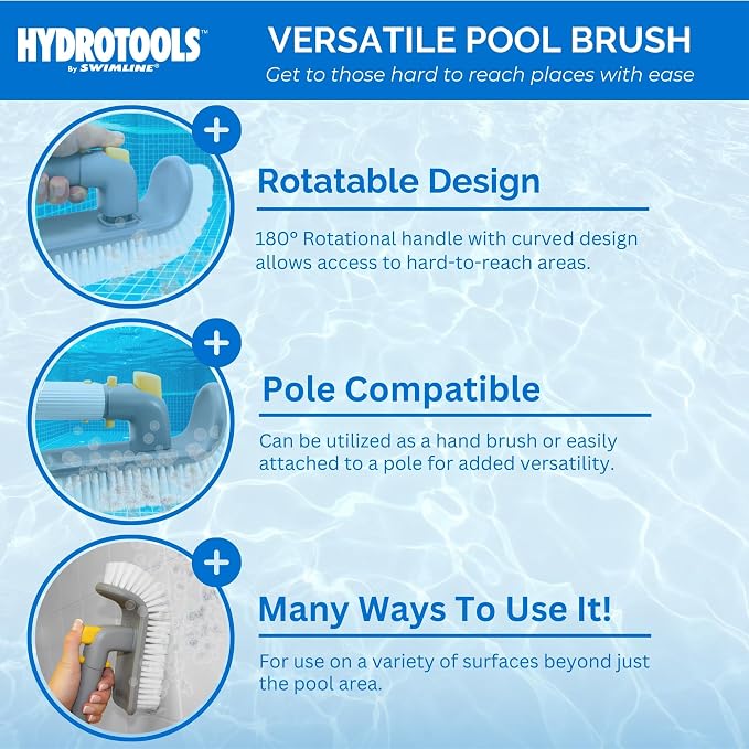 SWIMLINE HYDROTOOLS Pool Floor Wall Step Brush - Image 2