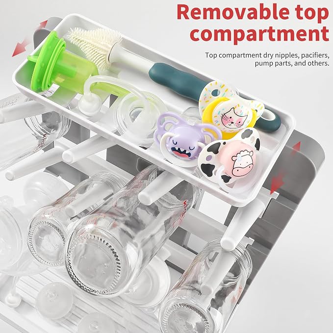 Baby Bottle Drying Rack, Vertical Standing Bottle Drying Rack Holder-Space - Image 6