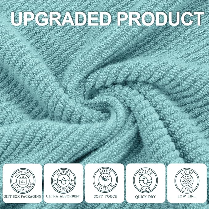 Wash Cloths for Your Face, 6 Pack Large 13"x13" - Image 2