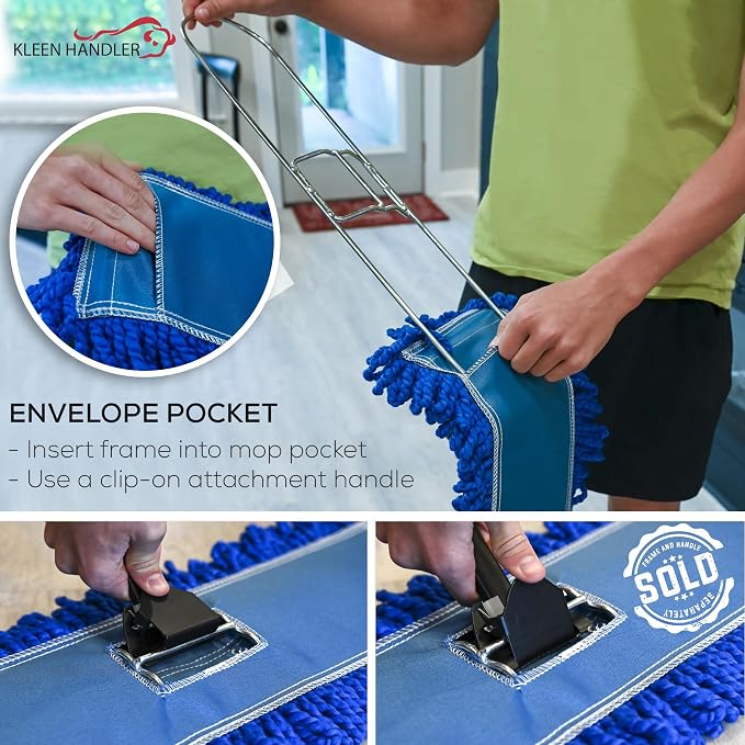 KLEEN HANDLER 36 Inch Microfiber Dust Mop, Large Washable Commercial Mop Head - Image 5