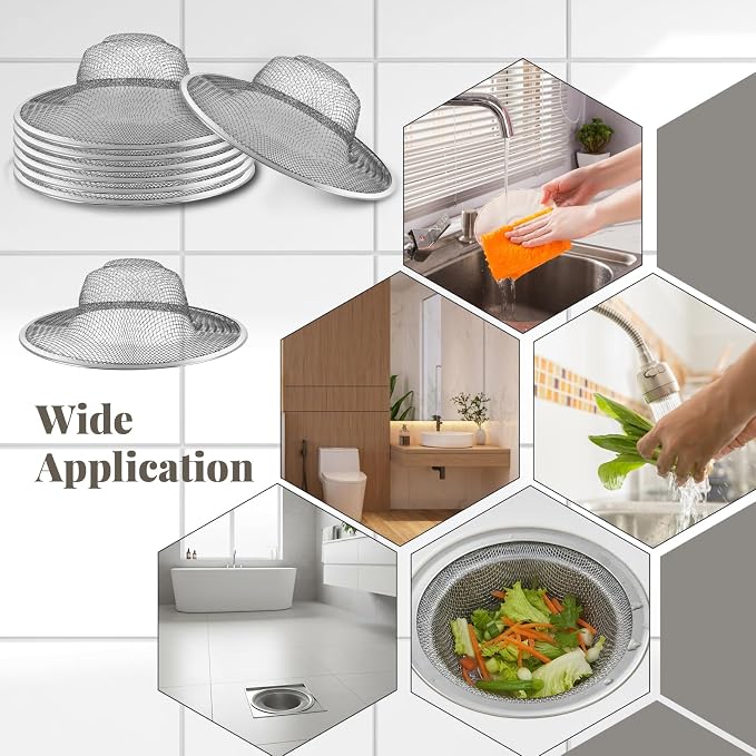 40 Pcs Mesh Sink Strainer, 4.5" Diameter Stainless Steel Slop Basket Filter - Image 7
