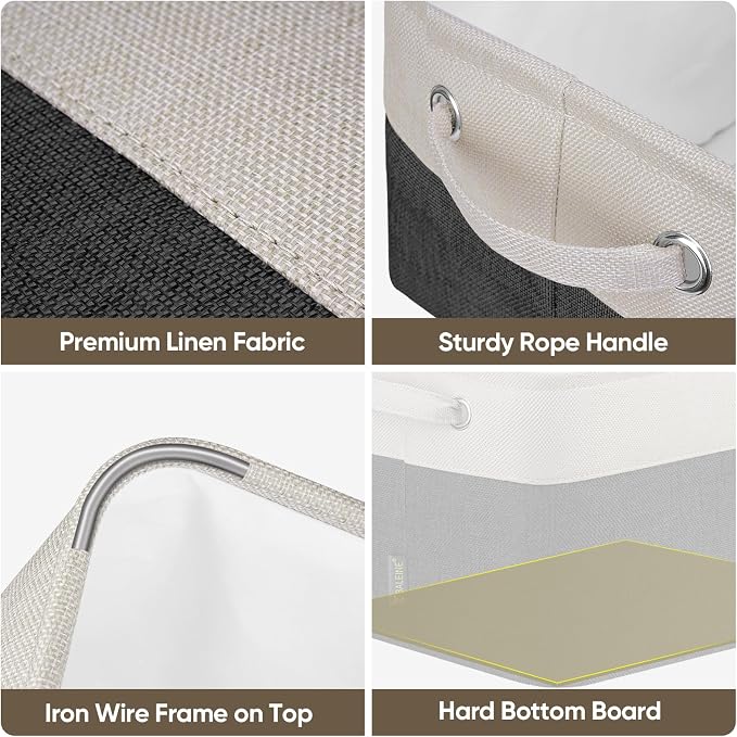 BALEINE Fabric Storage Bins for Shelves, Linen Storage Baskets for Organizing - Image 9