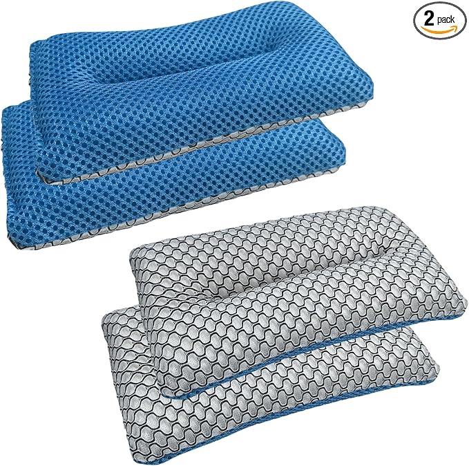 4 PCS Two-Sided Car Wash Sponge, Non-Scratch Microfiber Sponge Pad Soft Mesh by Unknown