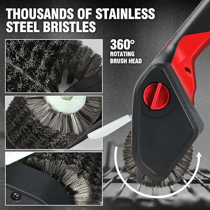 DNA Motoring Cordless Electric Grill Cleaning Scrub Brush Rechargeable - Image 5