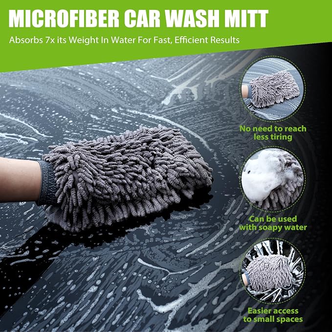 TTRCB Car Wash Kit, Car Cleaning Kit, Car Wash Mitt, Microfiber Towels - Image 6