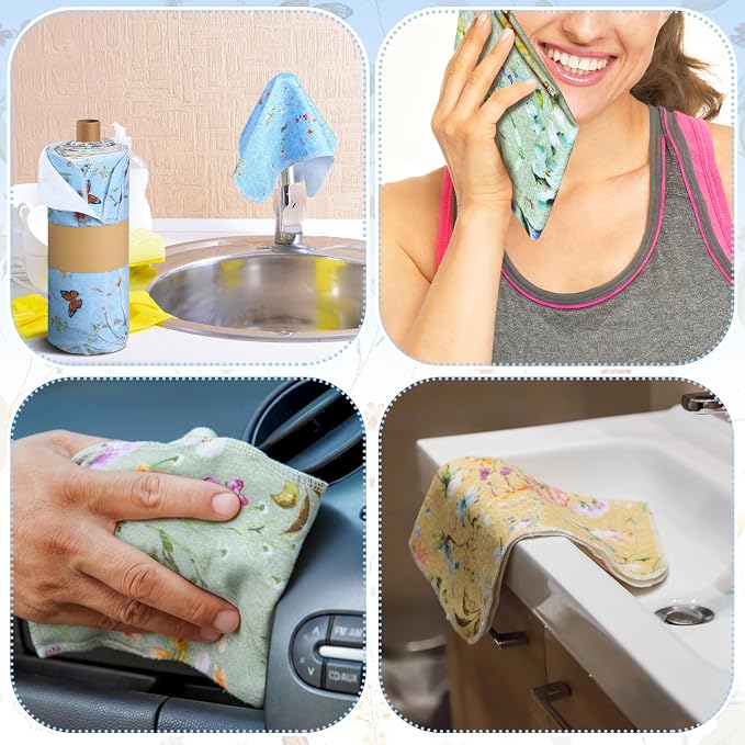 36 Pack Reusable Cleaning Cloths Washable Cotton Kitchen Dish Towels - Image 5