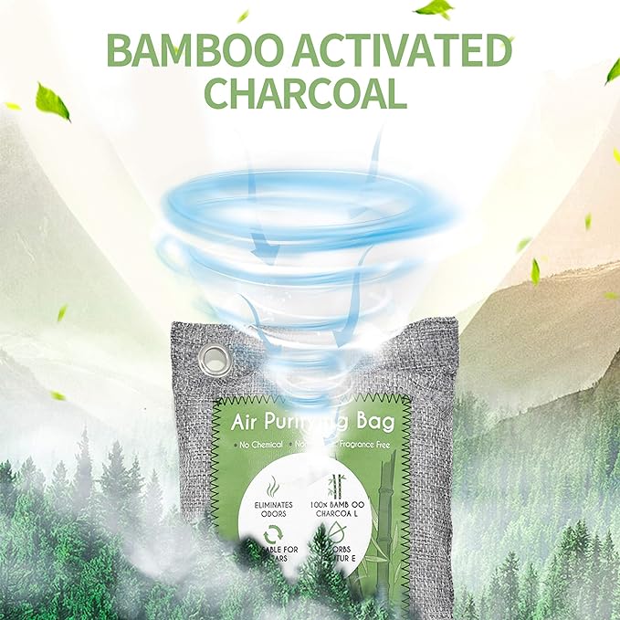 12 Pack Bamboo Charcoal Air Purifying Bag, Activated Charcoal Bags Odor Absorber - Image 4