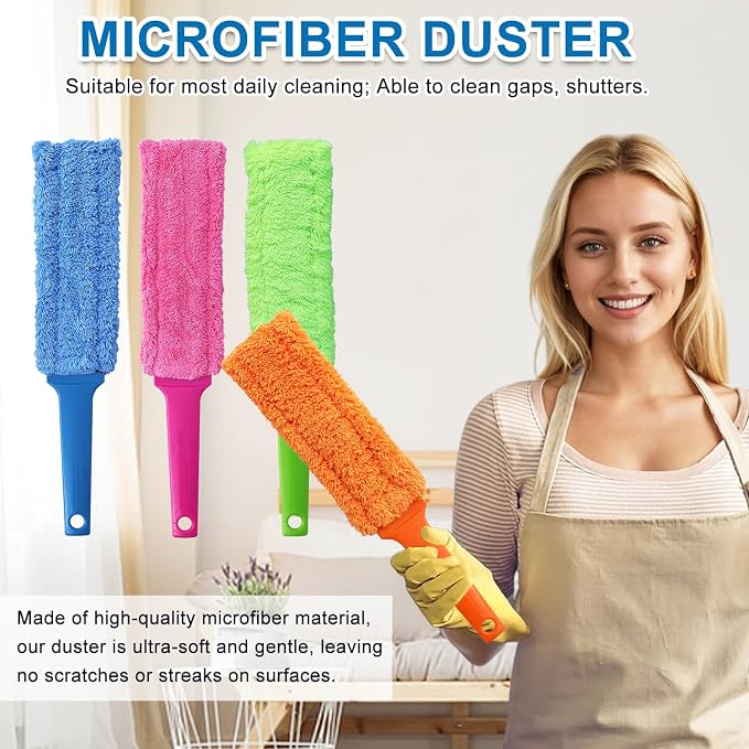 4 Pack 16-Inch Length Microfiber Dusters, Reusable and Washable, Soft Fibers - Image 5