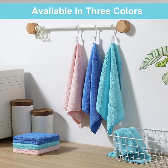 JOYMOOP Microfiber Cleaning Cloths Cyan, 11.8" x 11.8" Kitchen Towels – - Image 9