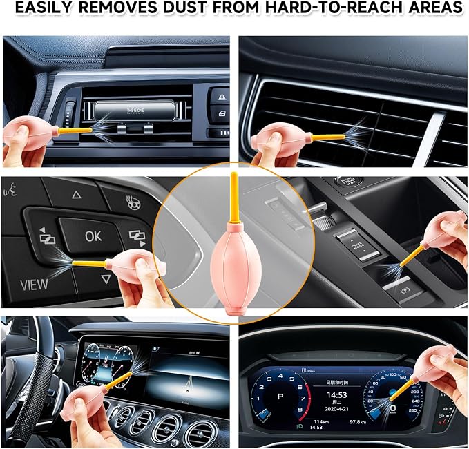Car Detailing Brush Set, Dust Blower, Cleaning Gel, Microfiber Towel – - Image 6