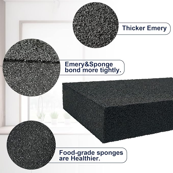 8pc Black Carborundum Sponge Nano Emery Sponges Caspian Stone Pot Clean Brush - Image 4