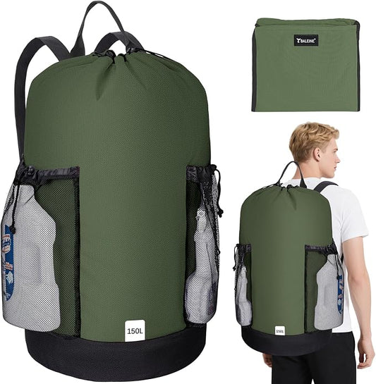 BALEINE 150L Laundry Bag Backpack, 900D Oxford Fabric Large Travel Laundry Bags by BALEINE