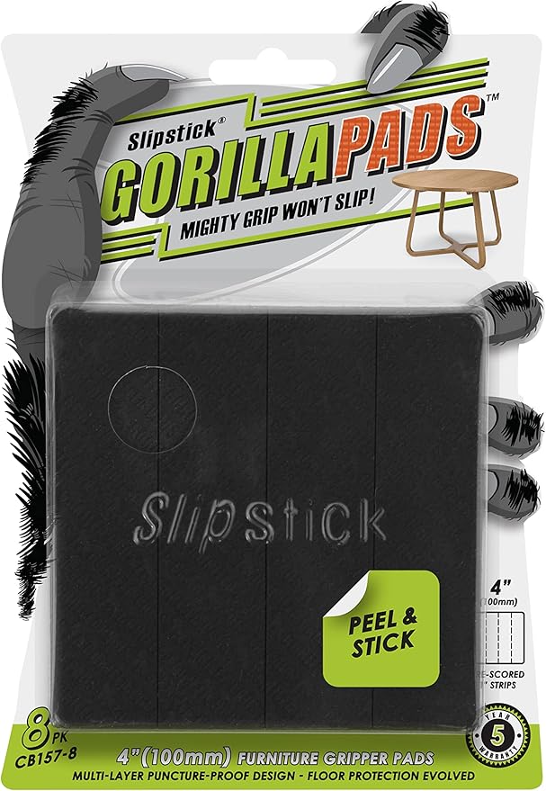 Slipstick GorillaPads Non Slip Furniture Pads/Gripper Feet Floor Protectors by Slipstick