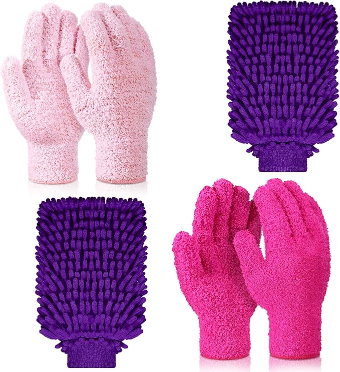 6 Pcs Microfiber Dusting Mitt Gloves by Potchen