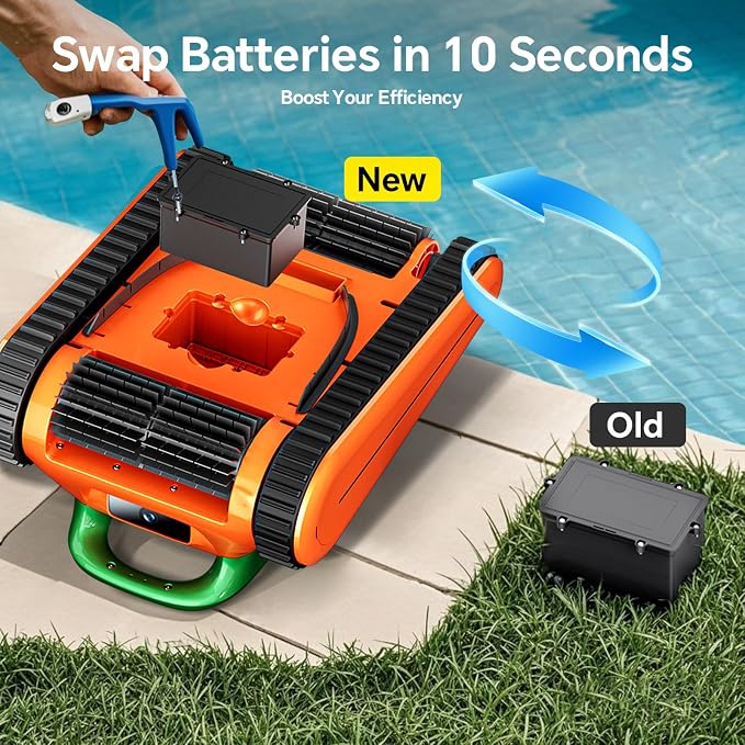 Cordless Robotic Pool Cleaner -Pool Vacuum 180W Brushless Motor, 000Pa Suction - Image 6