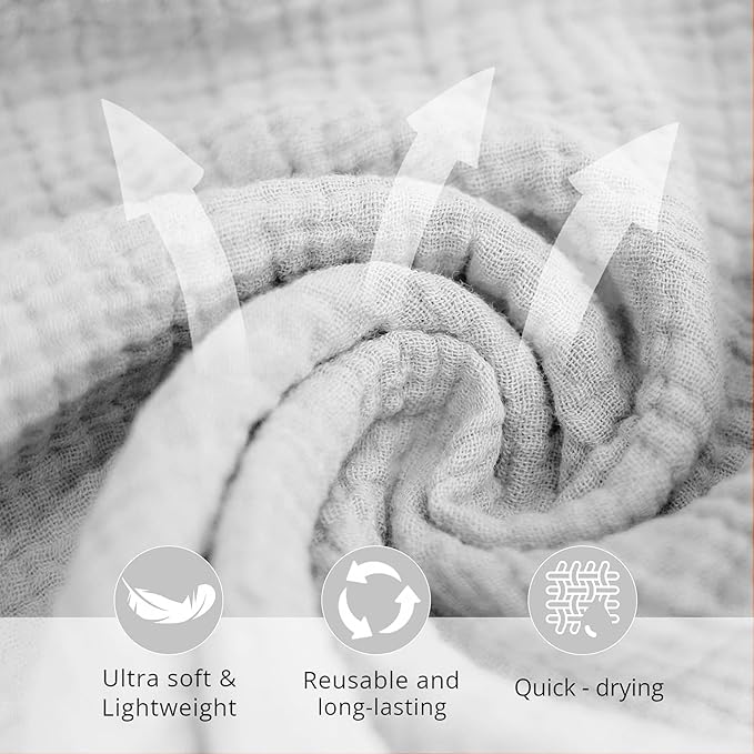 Konssy 6 Pack Face Cloths, Soft Wash Cloth - Image 6
